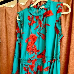 TED BAKER LONDON blue, red, and pink floral dress
